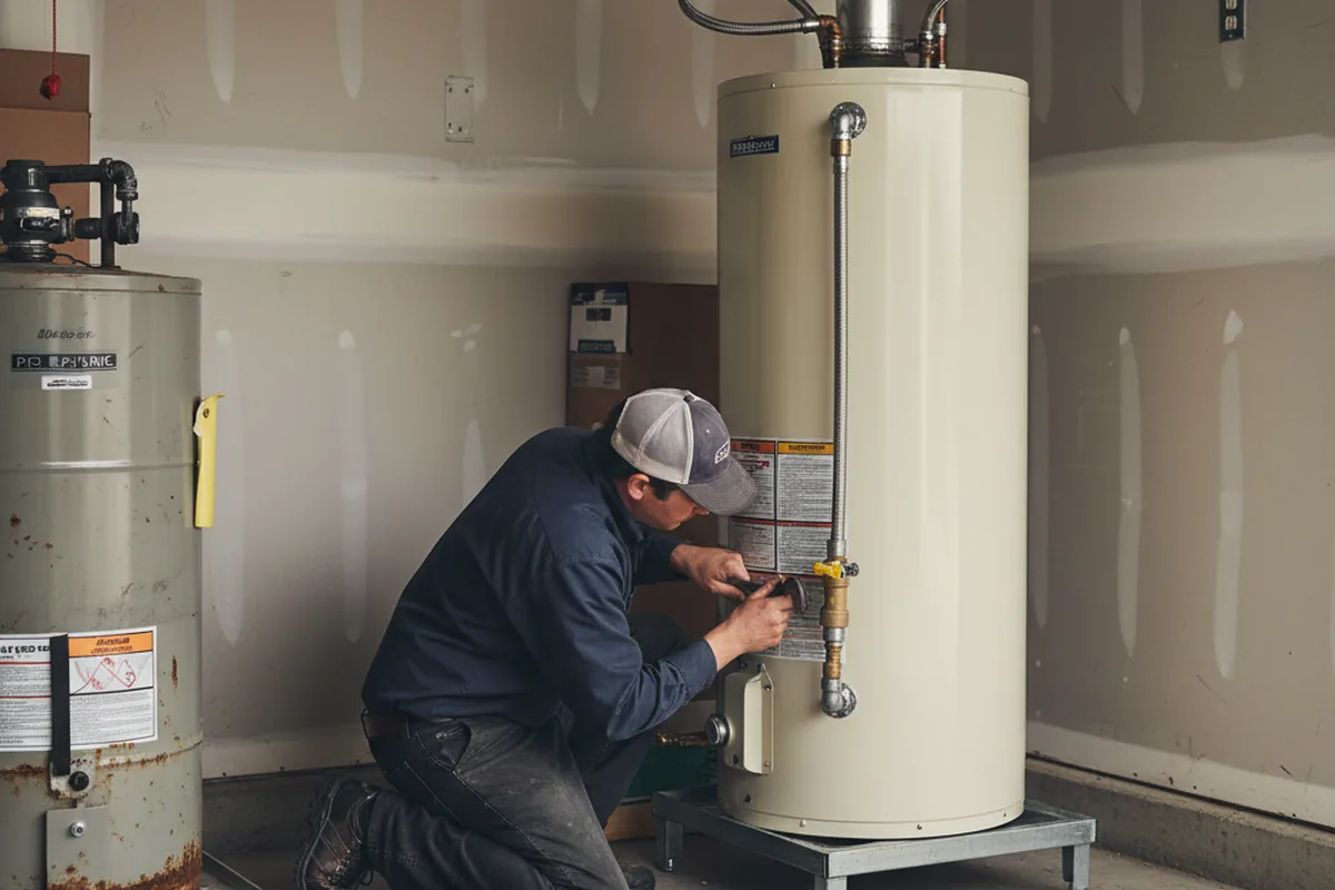 Water heater and shutoff valve replacement in Modena